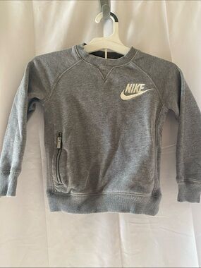 Nike Kids Gray Vintage Retro  Crewneck Sweatshirt with zipper
